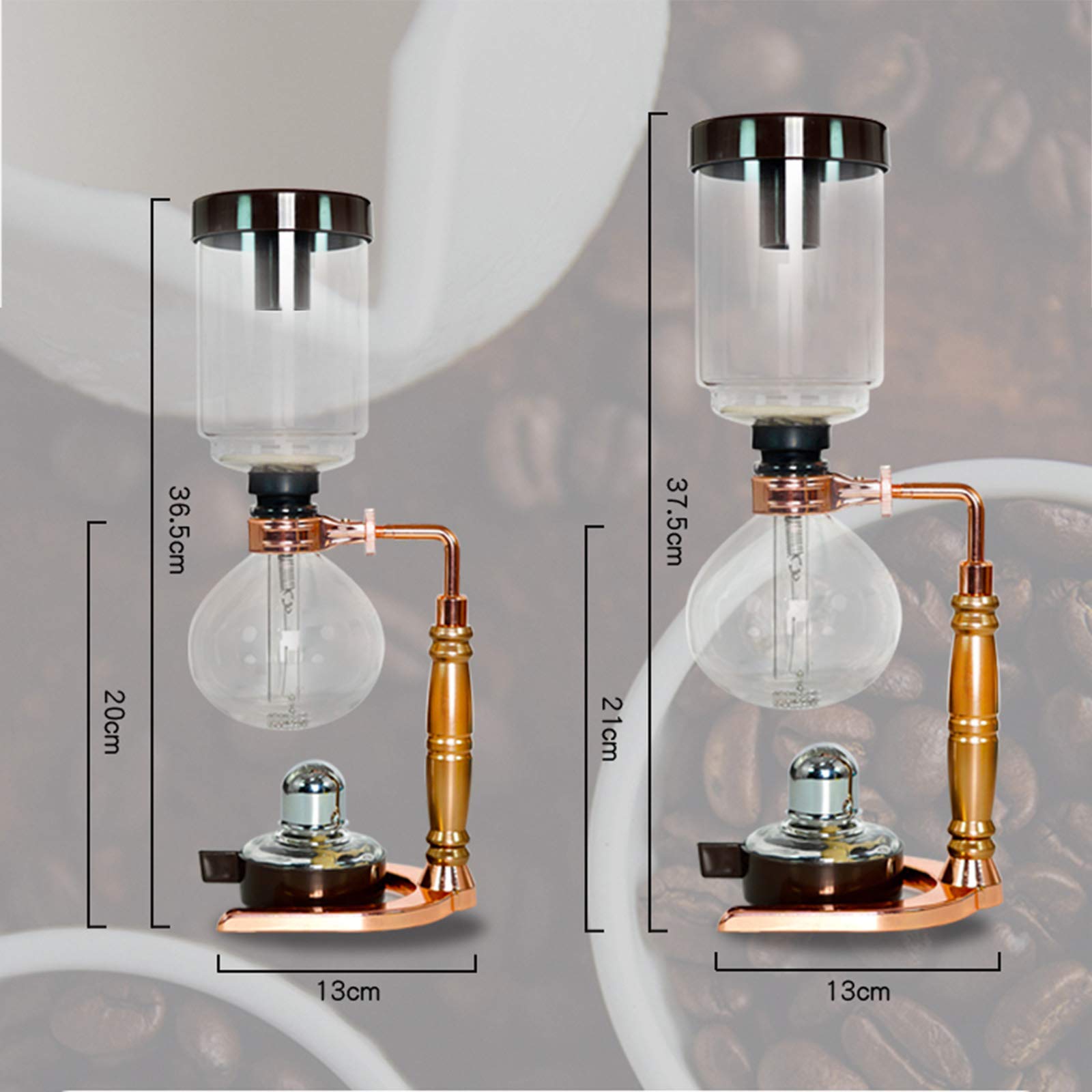 Stil Syphon Kaffeemaschine, Syphon Kaffeekanne, Resistant Glas, Tee Syphon Topf, Syphon Artisanal Kaffeemaschine, Kaffeemaschine Filter für Home Küchen Verwenden,5