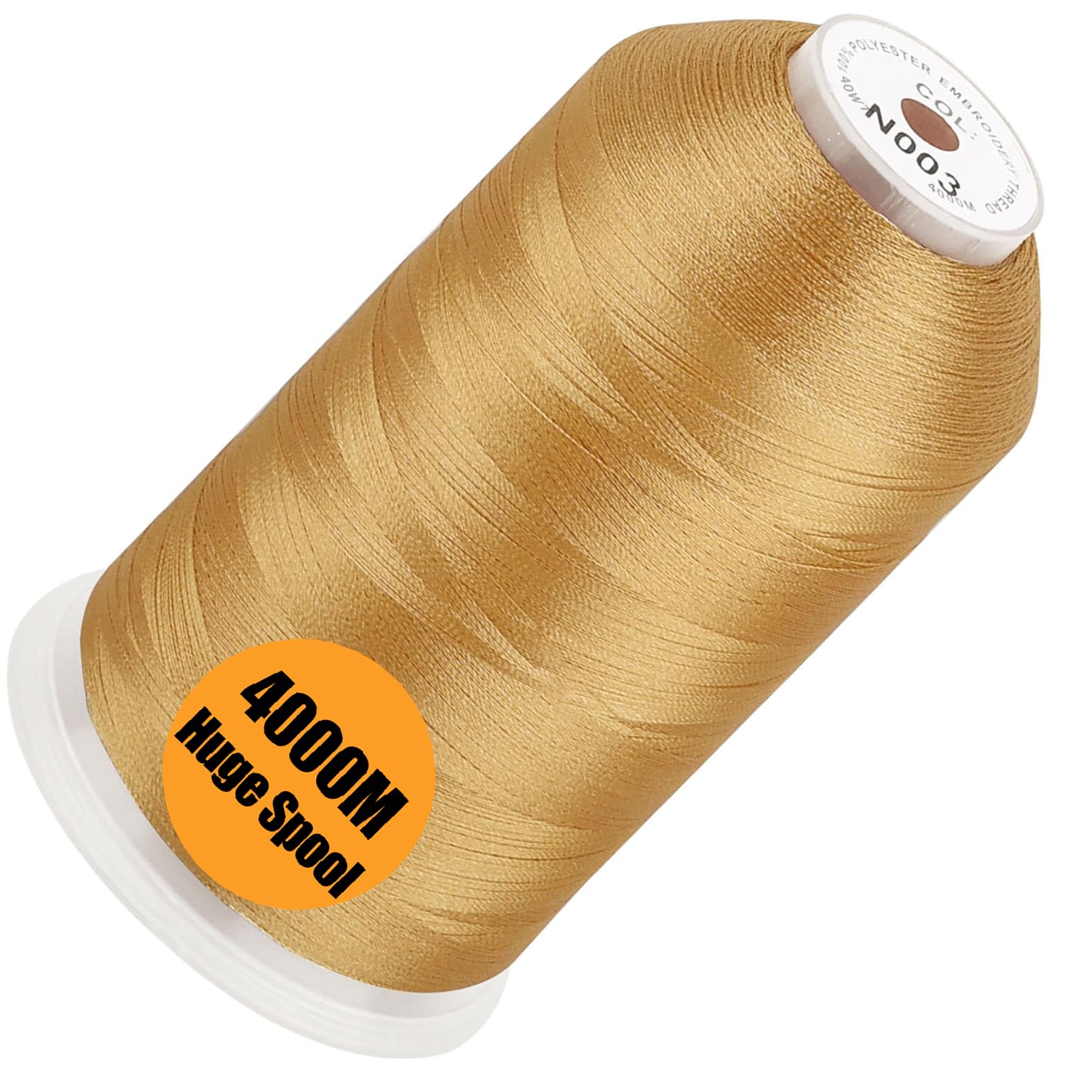 New brothread Huge Spool Embroidery Machine Thread - Gold Fits Janome Color