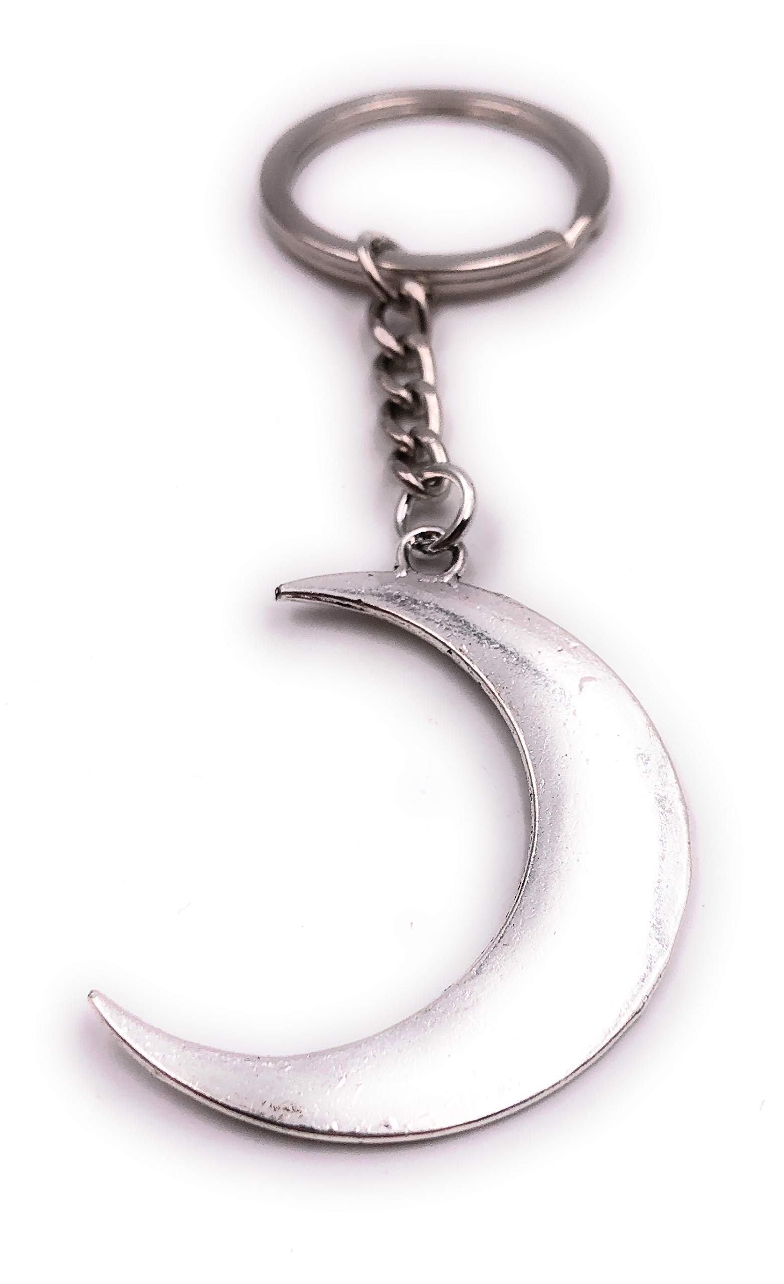 H-Customs Crescent Moon Sky Sleeping Daytime Silver Keychain Pendant