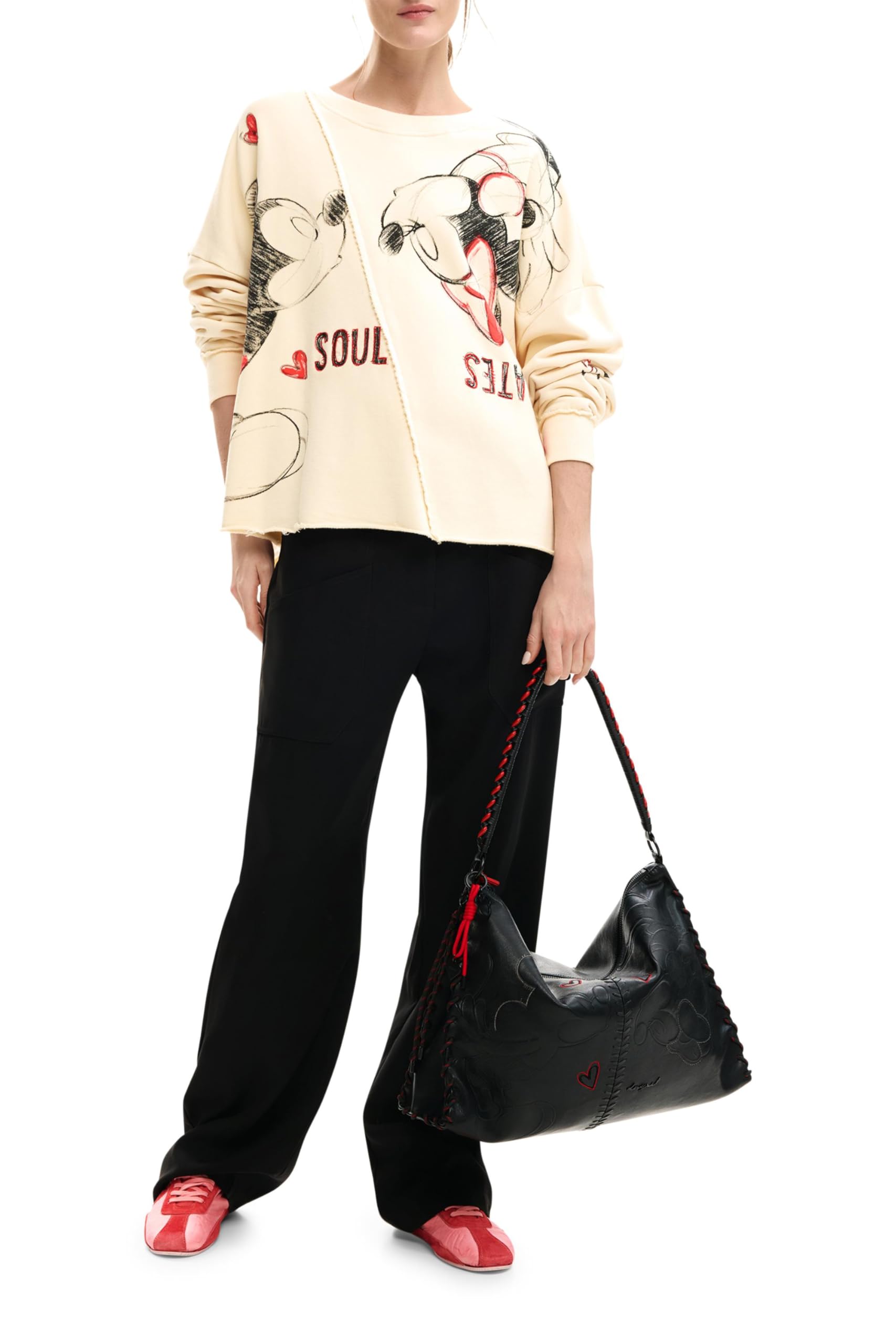 Desigual Sudadera de la colección Mujer, Gris, L