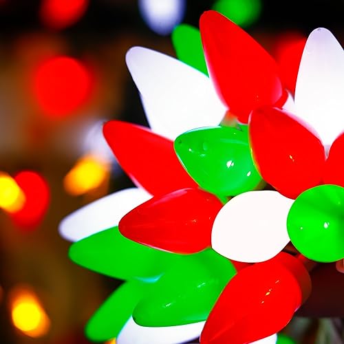 Miniatura 9 de HAYATA Bombillas C7 Luces de Navidad - 50 LED 24 pies Luces de Cadena de Fresa - Iluminación de Hadas para Exteriores, Interiores, Jardín, Patio,