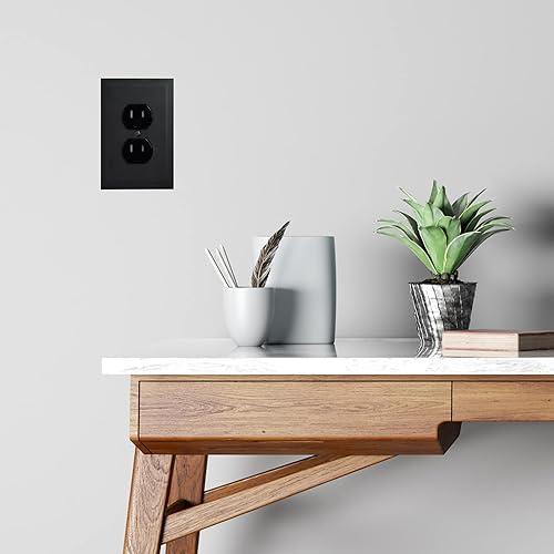 Miniatura 60 de Questech Cubiertas de tomacorrientes, placas de pared dúplex individuales, placas de interruptor de 1 banda, tamaño estándar, cubiertas de toma