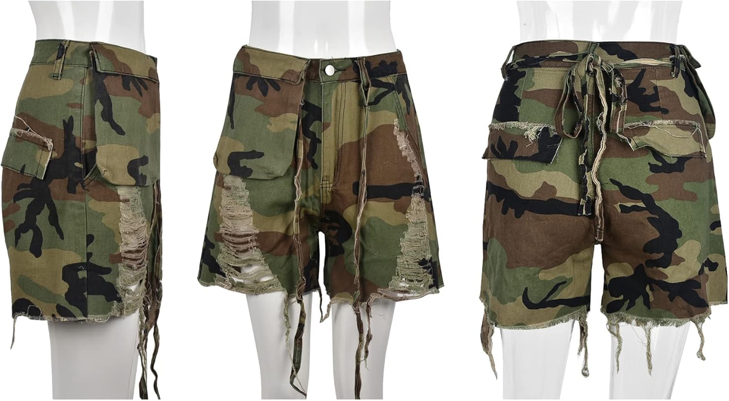 NRTHYE Womens High Waisted Camo Shorts Casual Trendy Short Pants Summer Shorts with Pockets - Image 5