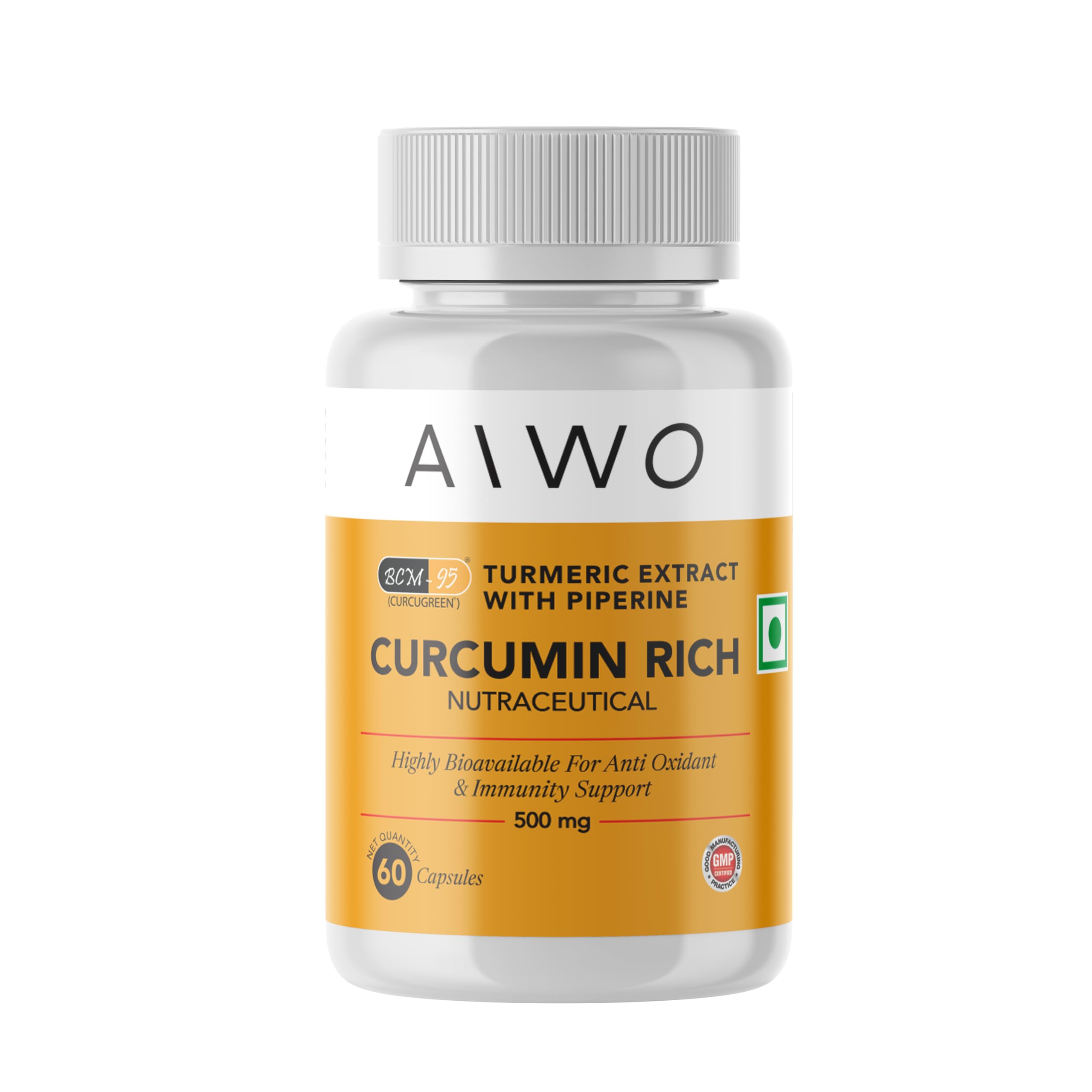 AiWO Curcumin Rich | BCM 95 Curcumin With Piperine Capsules | Curcumin With Bioperine | Curcumin Tablets | Turmeric Extract For Liver, Bones, Joints | Curcumin capsules | Turmeric Curcumin Supplements (60 Capsules)-image-38