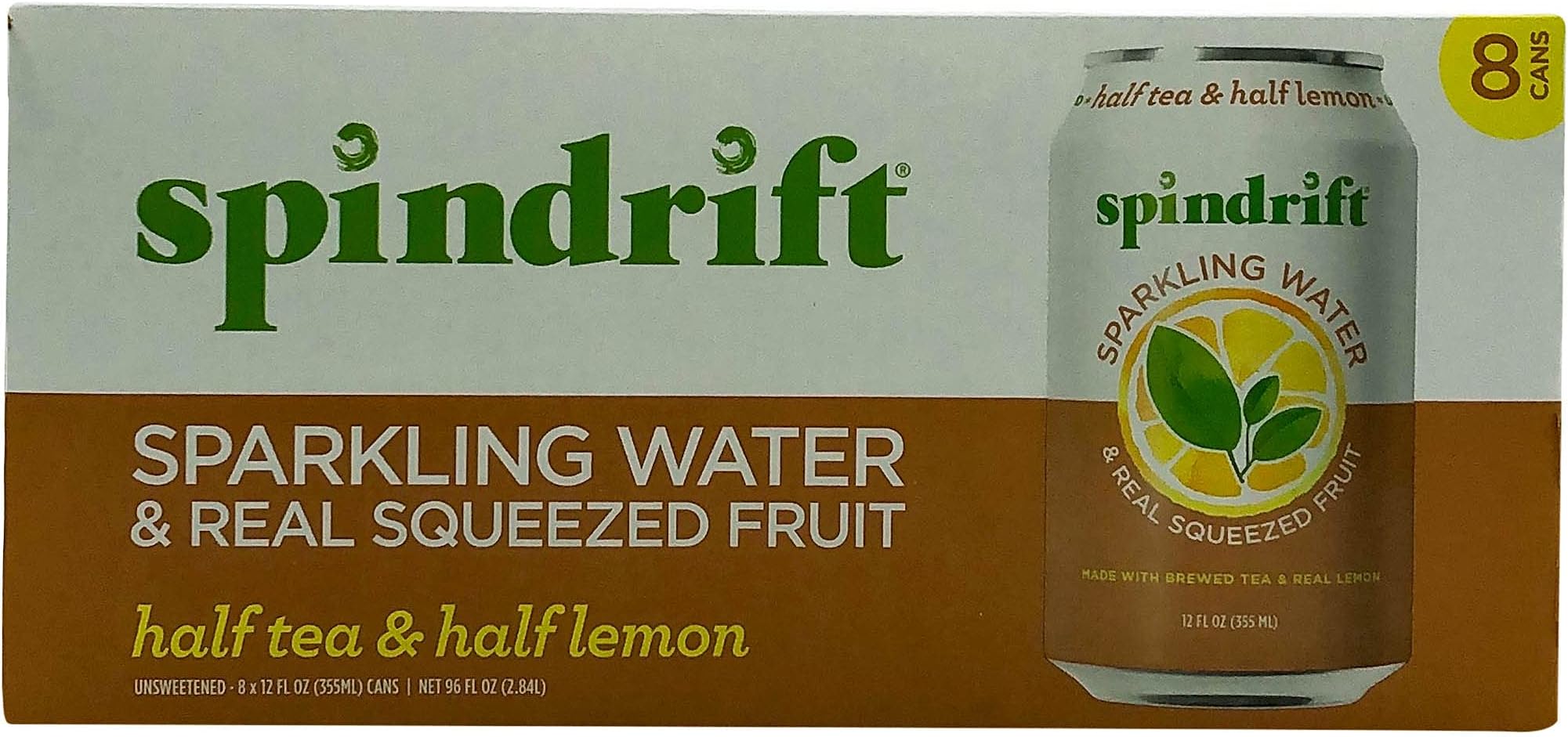 SPINDRIFT HALF TEA & HALF LEMON SPARKLING WATER CAN IN BOX 8 CT 96 OZ - 0856579002671