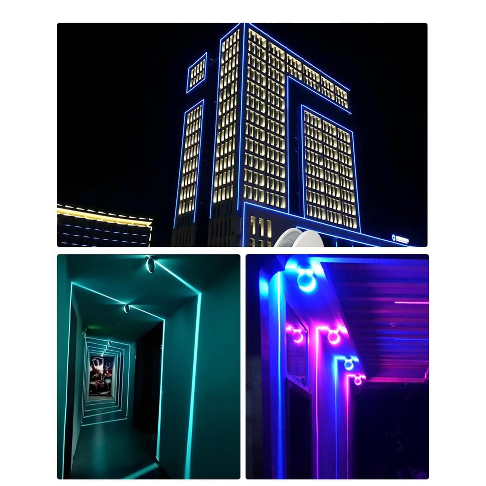 Zewnętrzny parapet LED 10 W, półokrągłe oświetlenie korytarza i chodnika, 270° oświetlenie punktowe, wodoodporny reflektor LED IP65, oświetlenie hotelu rama drzwi (żółty)