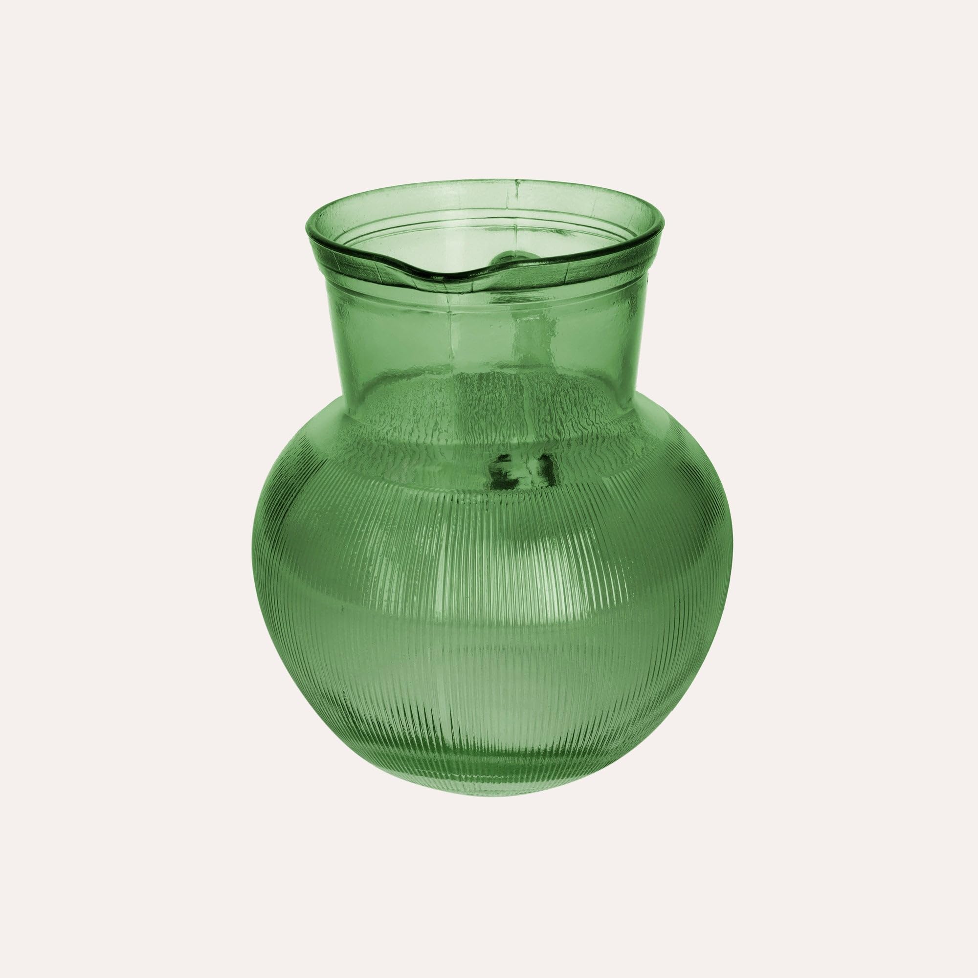Keyhomestore - Jarra de mesa, fabricada en vidrio reciclado, altura 20 cm, diámetro 17 cm, color púrpura, ideal para contener bebidas alcohólicas y no alcohólicas. Idea de regalo para amigos. (Verde)