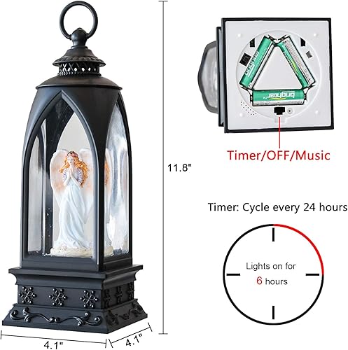 Miniatura 70 de Eldnacele - Linterna navideña musical, de globo, operada con baterías Muñeco de nieve