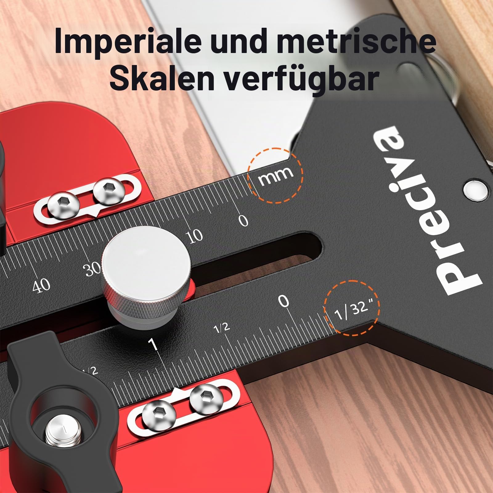 Tischkreissägenführung, Fräsanschlag Sägeanschlag mit 3 Rollen 9,5x19 mm U-Schlitz / 6x9 mm T-Schlitz – für wiederholte schmale Streifenschnitte, Ideal für Holzleisten & Furnier