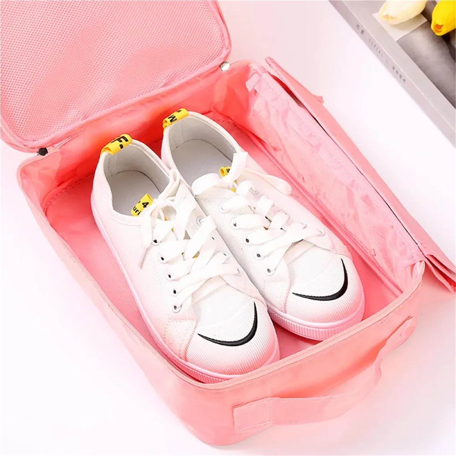 Bolsa de Zapatos Viaje, Zapatilla Impermeable, Bolsa clasificación, Organizador portátil, Accesorio multifunción para Gym(Pink)