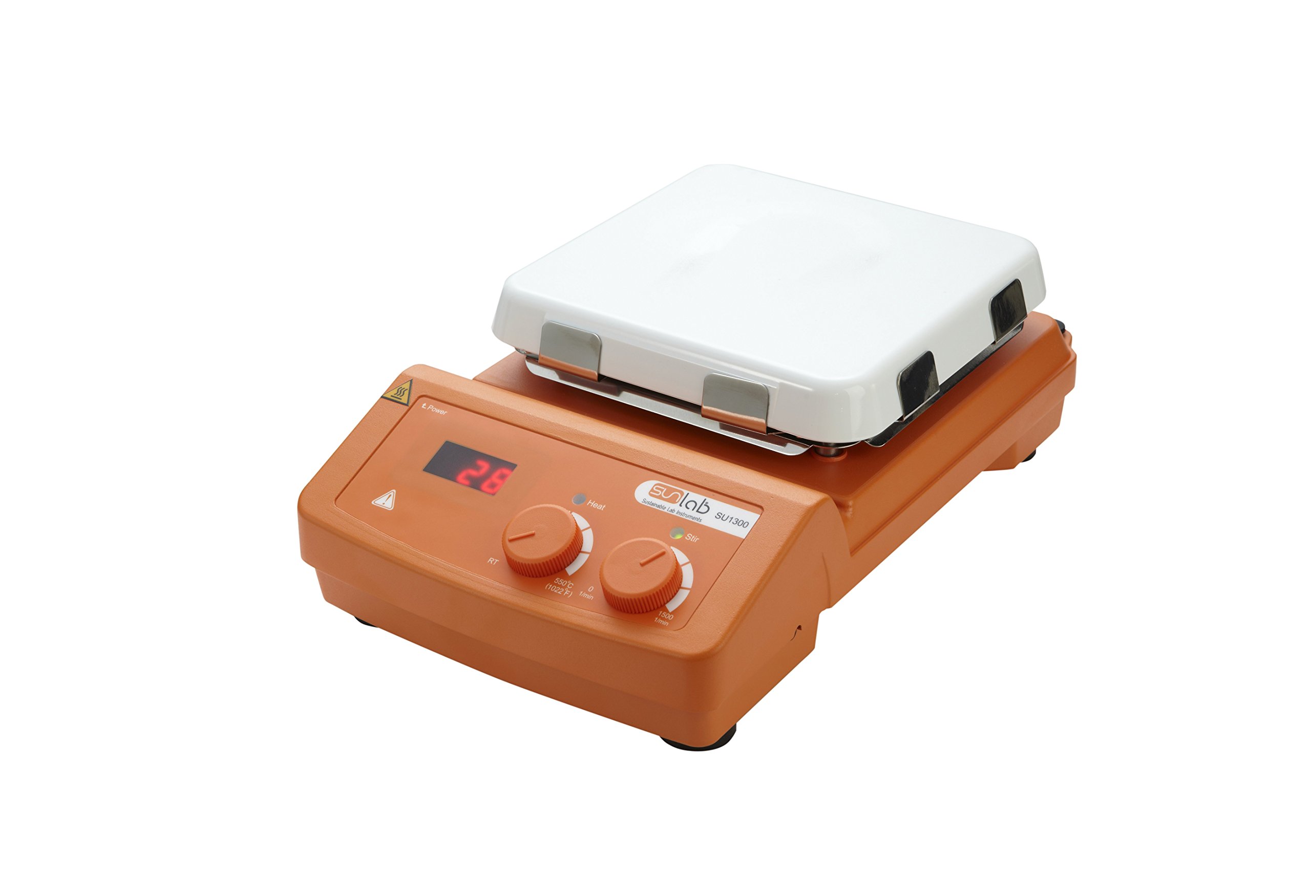 sunLab ABS Digitaler Magnetrührer mit Heizung bis 550°C, 20L, 1500 UpM, 230V