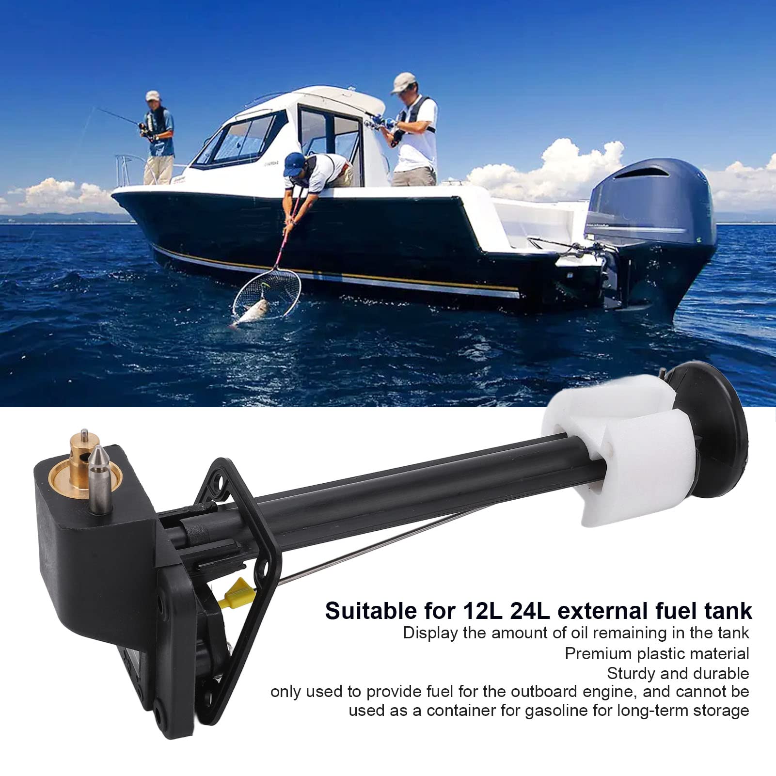 External Fuel Gauge, Standard Universal Boat Gas Tube, Outboard Gauge Outlet Connector Pointer Tools for Yamaha Indicator
