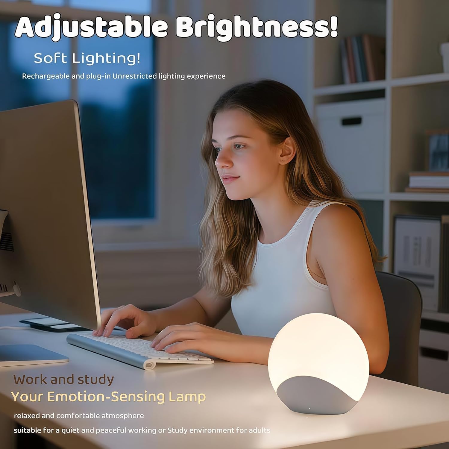 IYT Simpatica luce notturna per bambini, 7 colori, dimmerabile, luce notturna per bambini, in silicone al tatto, per l'allattamento al seno, morbida senza BPA, luce per la camera dei bambini