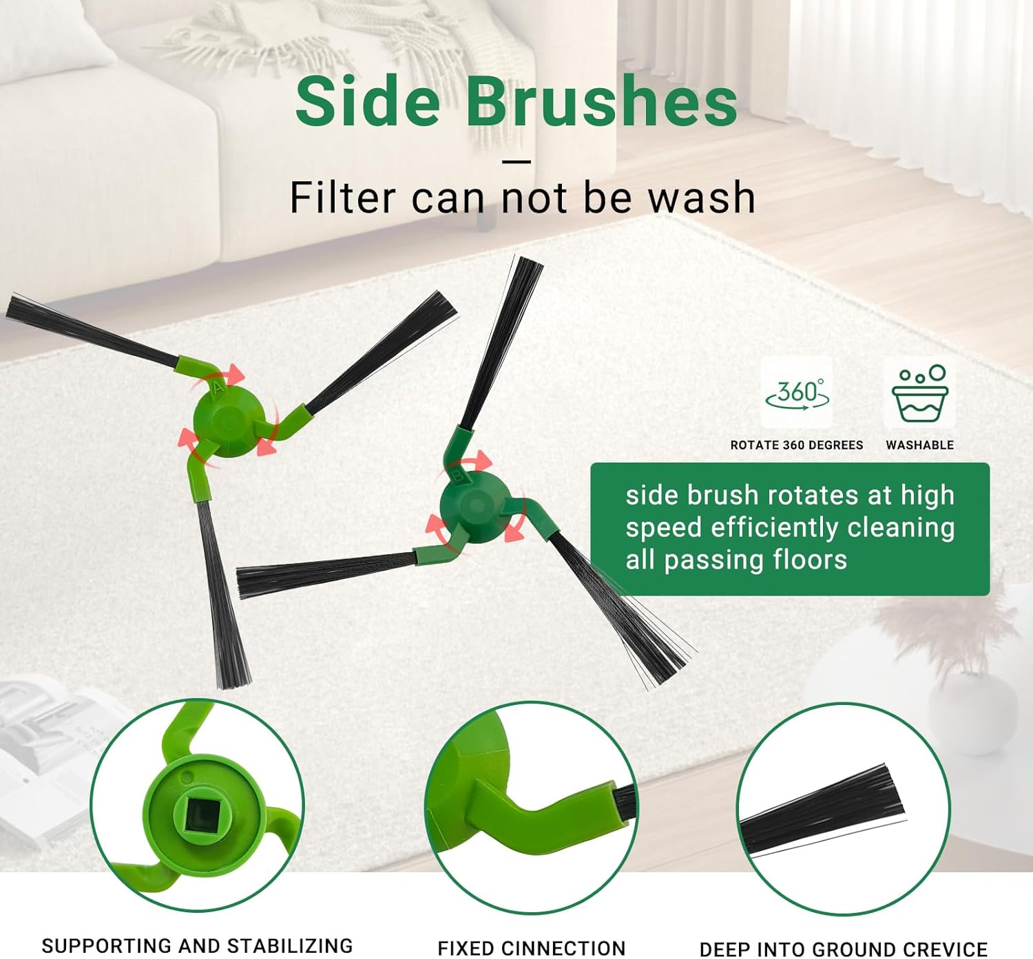 Replacement Parts for iRobot Roomba Max 705 Combo Robot + AutoWash Dock Vacuum Cleaner, 1 Set Roller Brush 1 Mop Roller Brush 5 Dust Bag 4 HEPA Filter 3 Pairs Side Brush Accessories kit