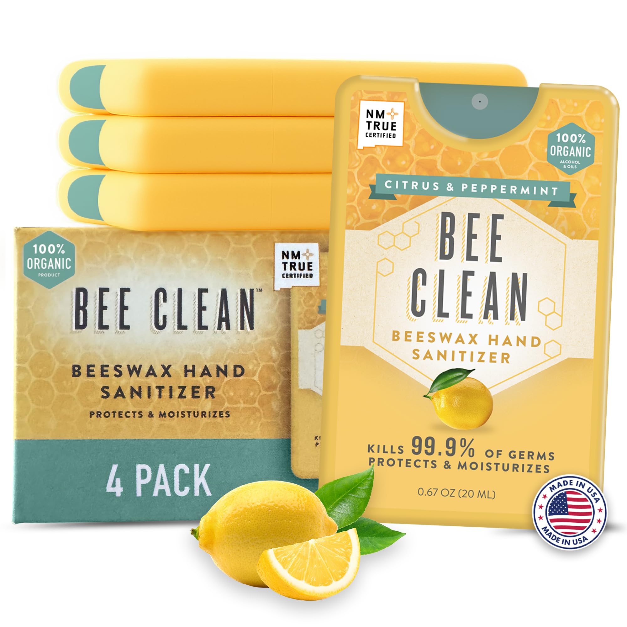 Amazon.com : Bee Clean Citrus Peppermint Hand Sanitizer Spray 4