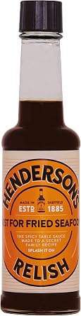 Nakato Hendersons Relish Sauce 4.1 fl oz 142 ml Seasoning Sauce for Fish and Chips, Made in England