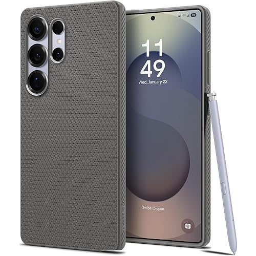 Spigen Liquid Air Designed for Galaxy S25 Ultra Case (2025) [No Magnet Ring], [Military-Grade Protection] - Marble Gray