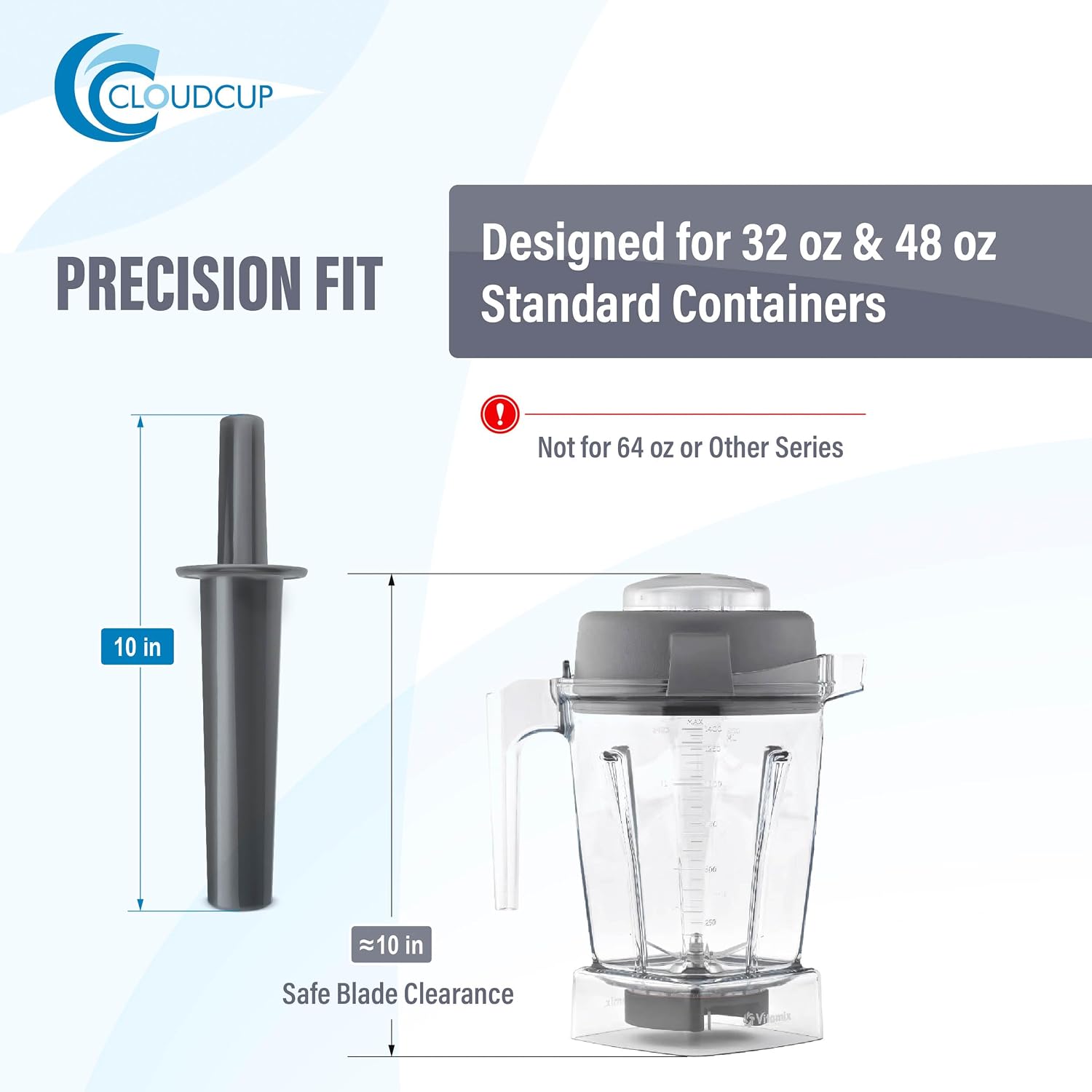 Plunger Replacement Blender Tamper Tool Small Mini Plunger for Vitamix Accessories Tamper Replacement Parts E310 Blender, Standard Container 32 Oz, 48 Oz
