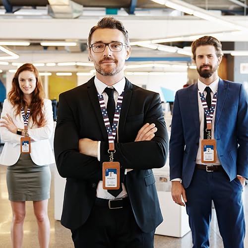 Miniatura 4 de Portatarjetas de identificación, de cuero, para insignias, llavero, cartera, tarjetero de identificación, billetera pequeña, tarjetero para tarjetas