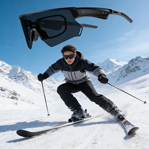 Miniatura 9 de Blackview Lentes inteligentes, 5.3 gafas de sol Bluetooth con altavoz de oído abierto, compatible con asistente de voz, lente de bloqueo de luz