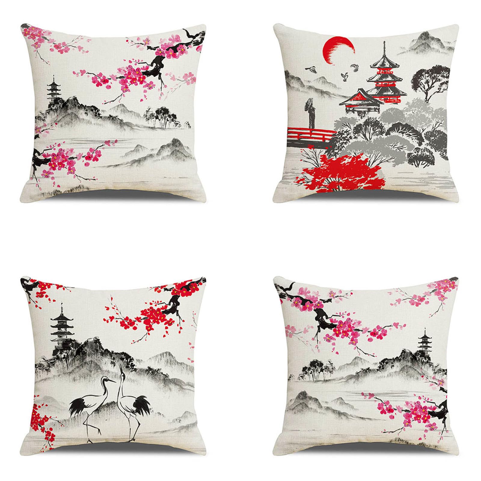 Housses de coussin idylliques lot de 4 pour transformer l'ambiance de votre canapé et grand salon