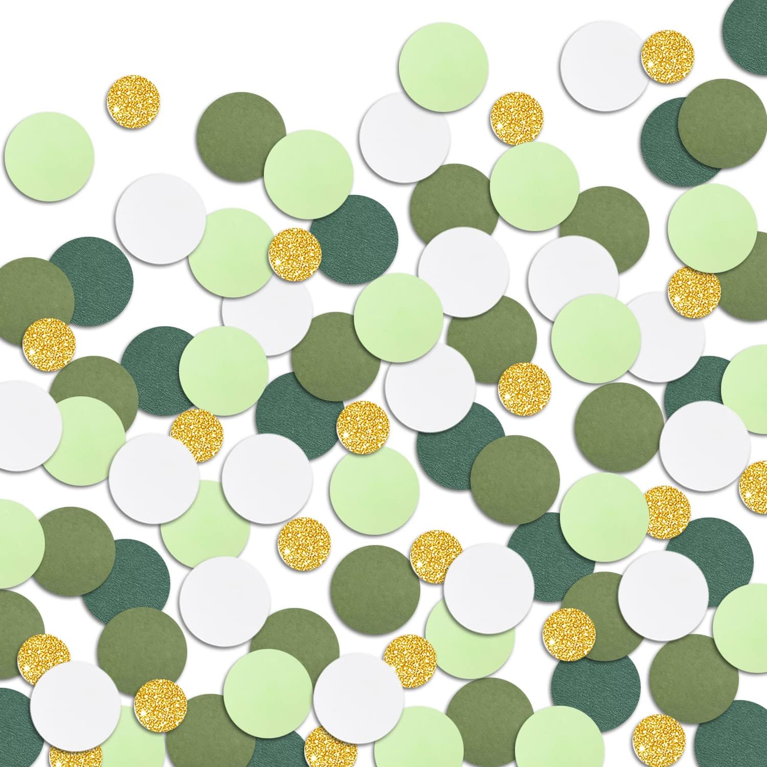 Green Confetti Glitter Golden Greenery...