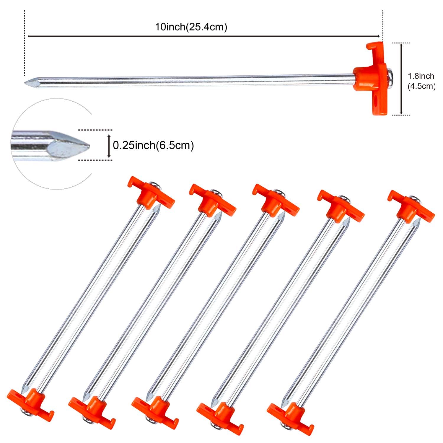 ABCCANOPY Lot de 10 piquets de tente de camping de 25,4 cm