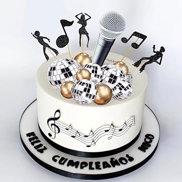 36Pcs Disco Ball Cake Toppers Music Dancing Themed Cake Cupcake Decorations Gold Balls Cake Toppers with Mirror Balls for 70s 80s 90s Disco Music Dance Theme Birthday Fever Wedding Party Supplies