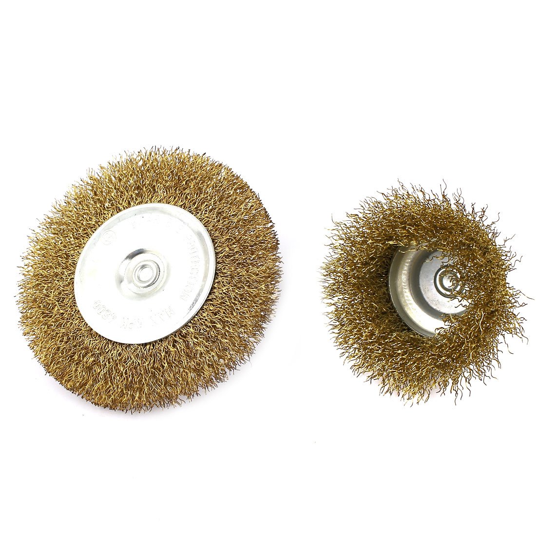 Aexit 6mm Dia Abrasive Wheels & Discs Shank Multi Size Flat Cup Wire Wheel Brush 2 in 1 Set Flap Wheels for Polishing