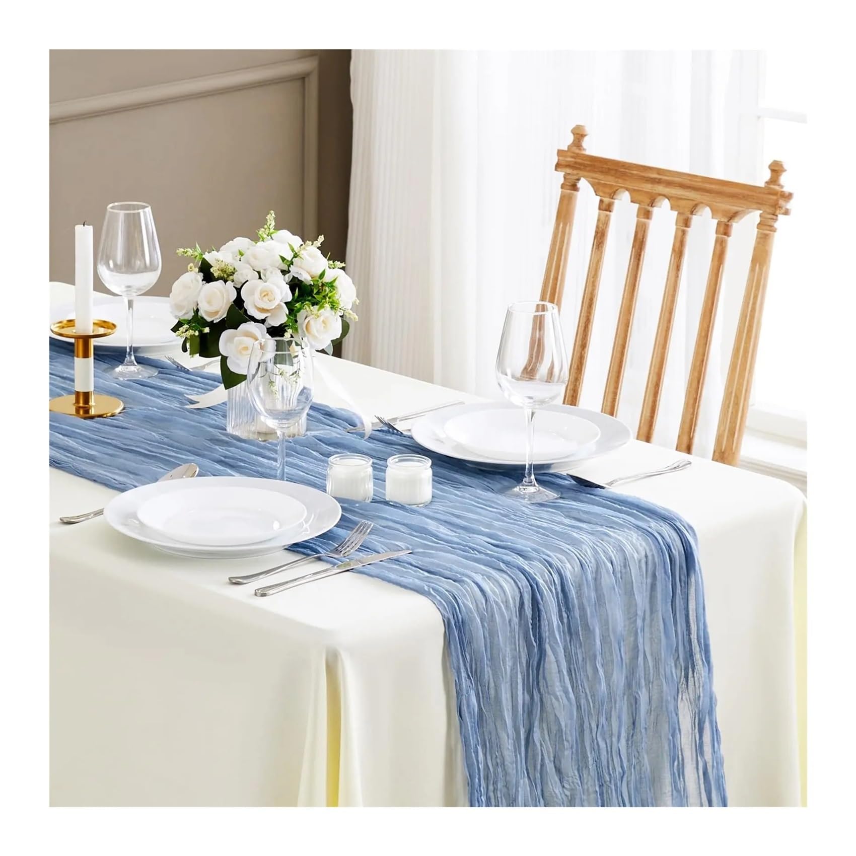 TischläUfer Chiffon 10 PCS Tischläufer Gaze Krepp Käsetuch Hochzeit Tischdekoration Party Bauernhaus Tabledecor Hauseinweihung Weihnachten(Sage Green,90x180cm)