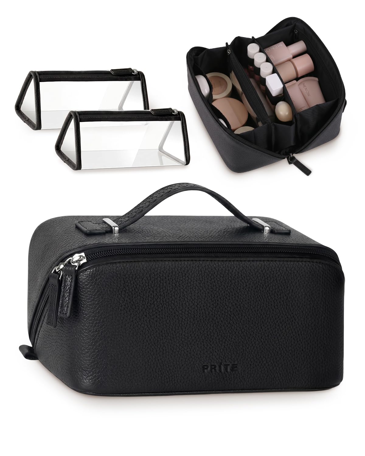 Prite Set Tres Neceseres Viaje Femeninos con Dos Bolsas Transparentes TPU