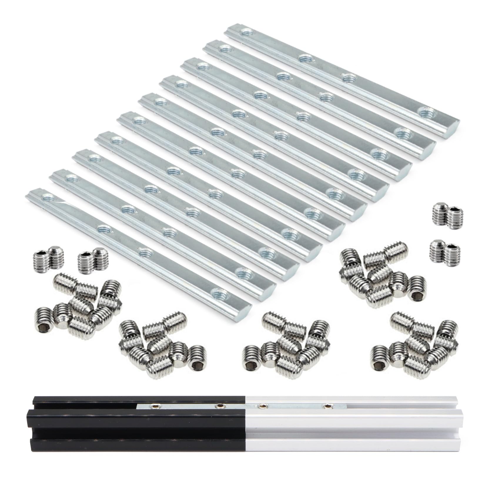 10-Pack 2020 Series Aluminum Profile Straight Line Connector Extended Length Bracket Fastener with M5 Screw for T/V Slot 6mm Aluminum Extrusion Profile Connect Parts