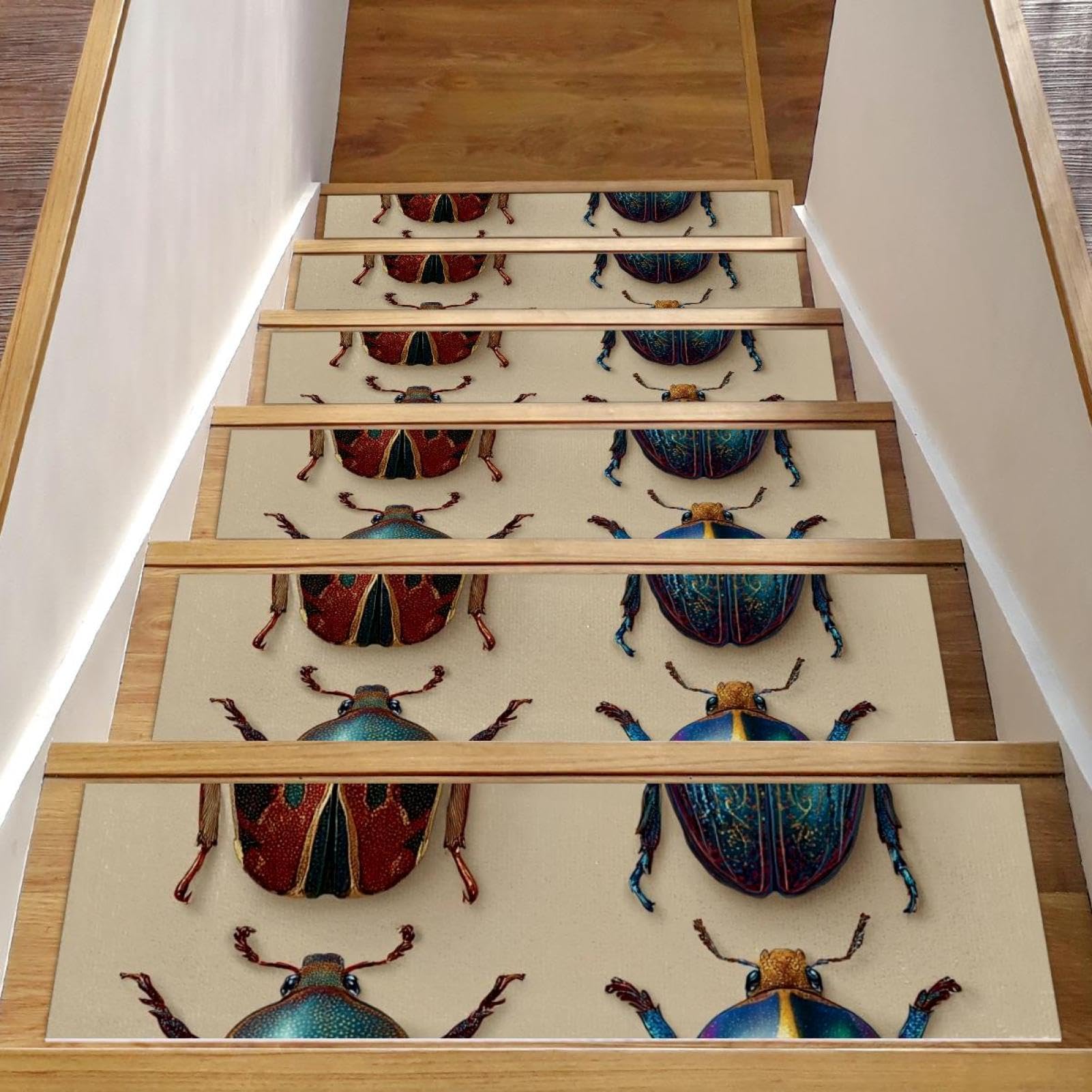 Tapis d'escalier antidérapant pour chiens et enfants motif insectes