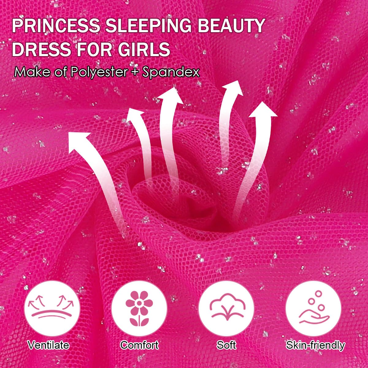 HenzWorld Princess Dress Up for Girls Toddler Princess Costumes Halloween Costume Kids Fancy Birthday Party Outfits 2-8Years — view 5