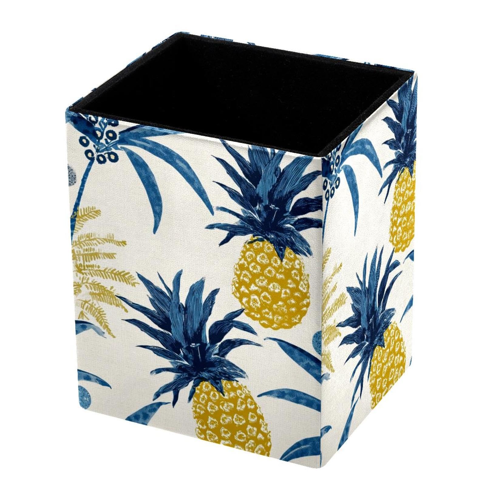 VAPOKF Pencil Holders for Desk, Pineapples and Palm Trees Printed Pen Holders Pen Pot Makeup Brushes Storage Desktop Stationery Supplies Organiser for Home Office