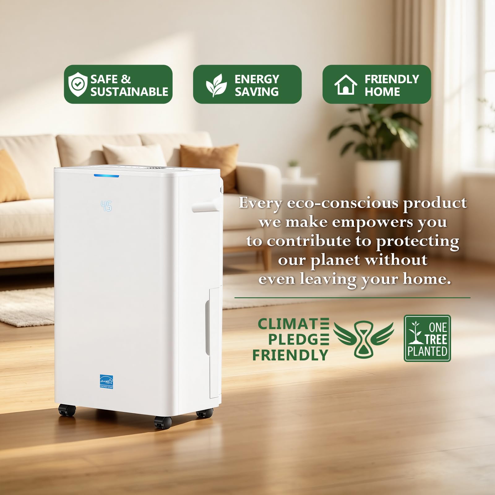 Dehumidifier, 4500 Sq.Ft Dehumidifier for Basement, with Drain Hose, Humidity Control and Auto Shut-off, Quiet Smart Compressor for Home, Bathroom, Garage and Large Rooms