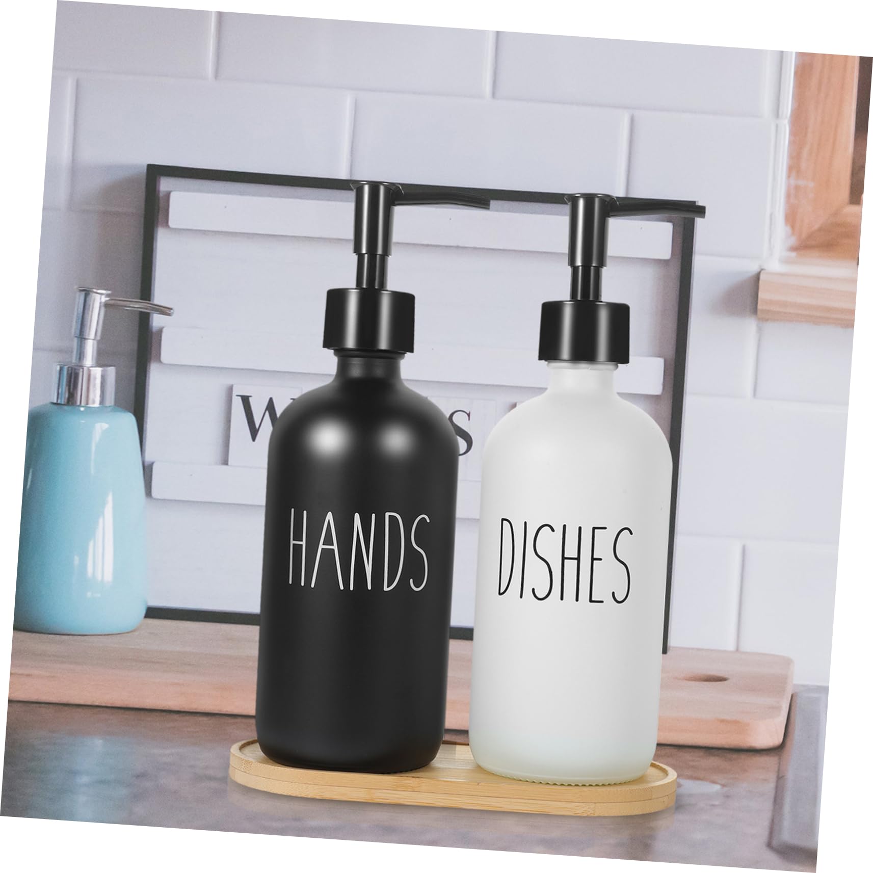 Dispenser in Vetro con Pompa da 500ml, Set da 1 Pezzo