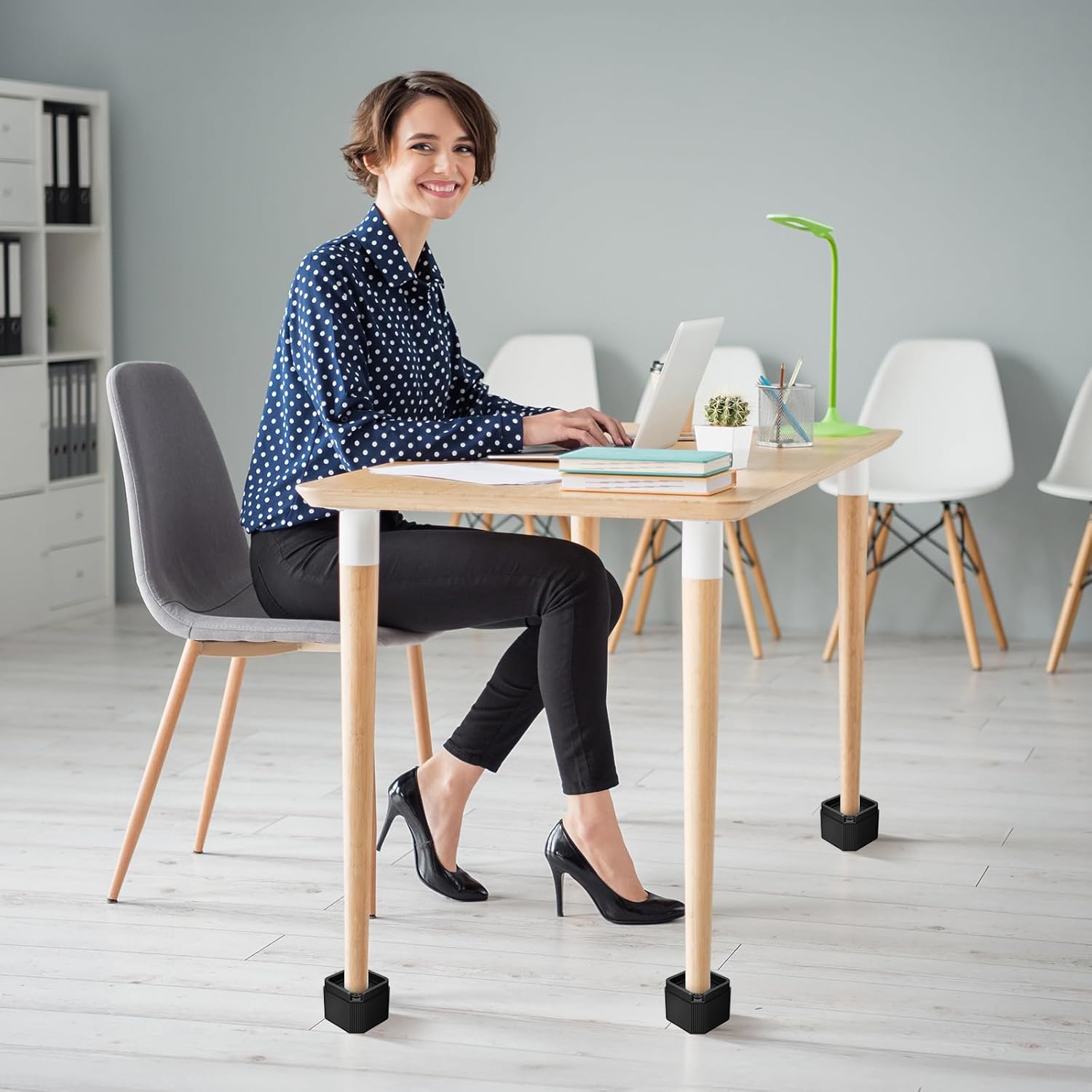 8 Pack Furniture Risers Adjustable Bed Risers Lift 2, 4, 5.9 Inch, Desk Leg Risers Square Heavy Duty Table Risers Stackale Couch Risers for Bed, Sofa, Desk, Dresser, Couch Supports up to 2000 Lbs
