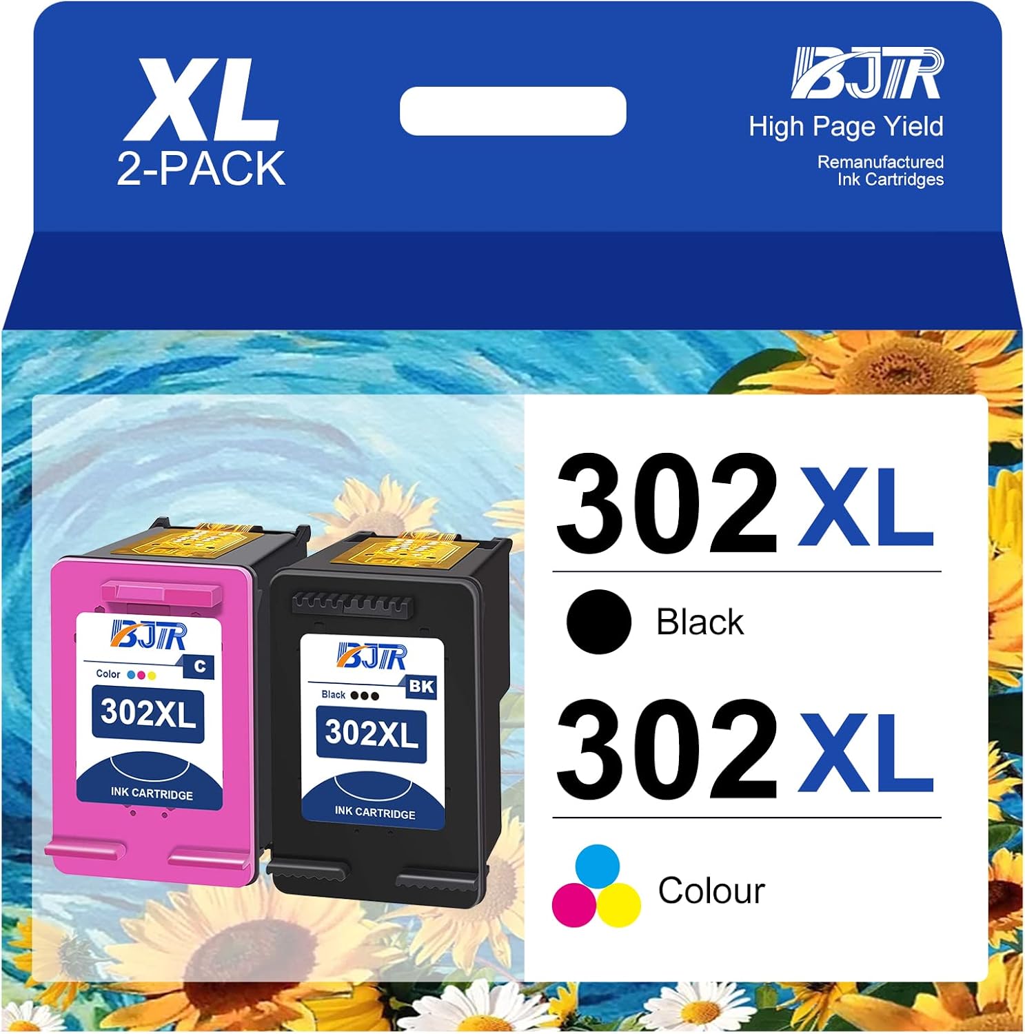 BJTR 302 XL Compatibili, per Cartucce HP 302 XL Nero e Colore, per HP
