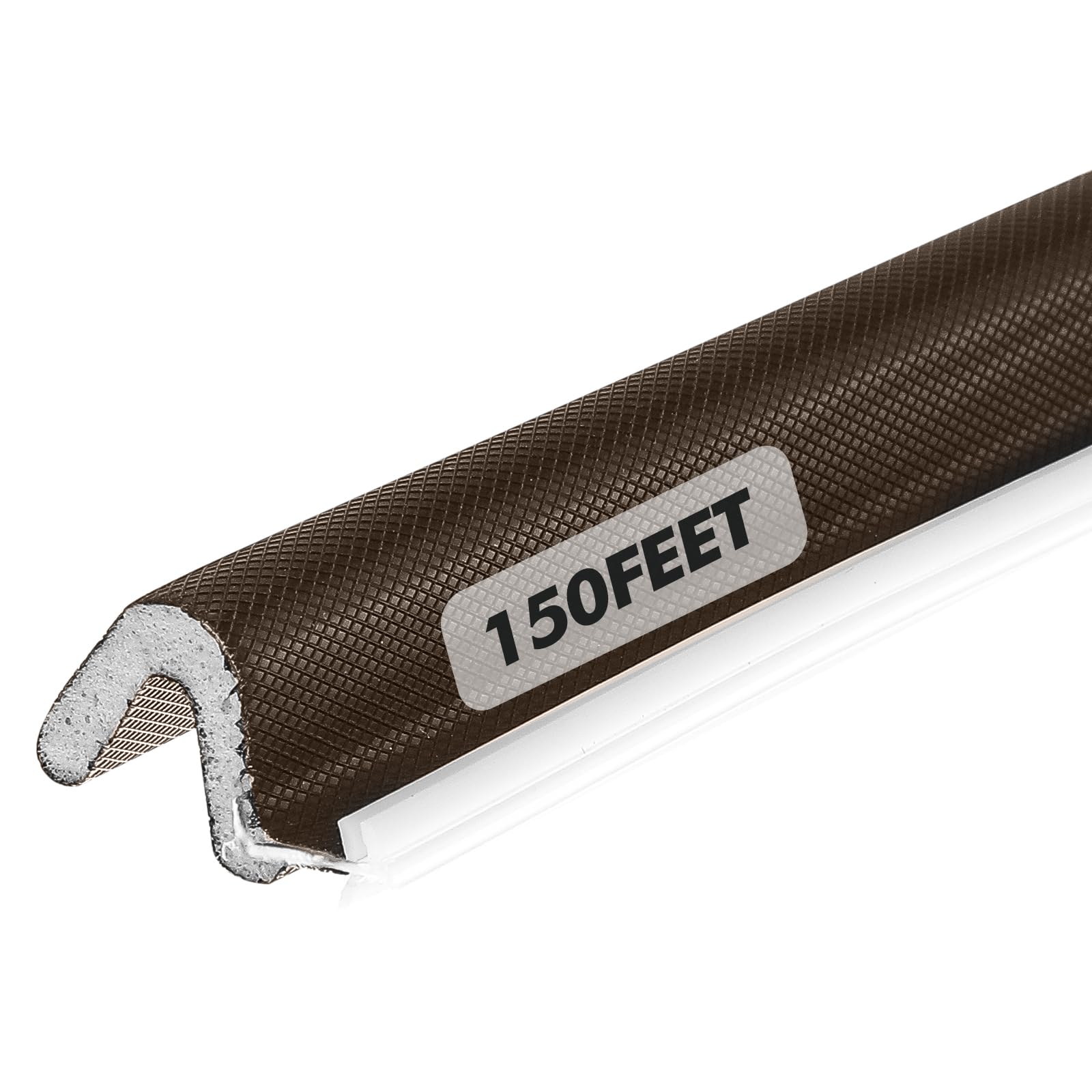 BBTO Joint de porte extérieur pour fenêtre en forme de V en mousse - Bloque les espaces de porte de garage - Insonorisé - Facile à installer (45,2 m, marron)