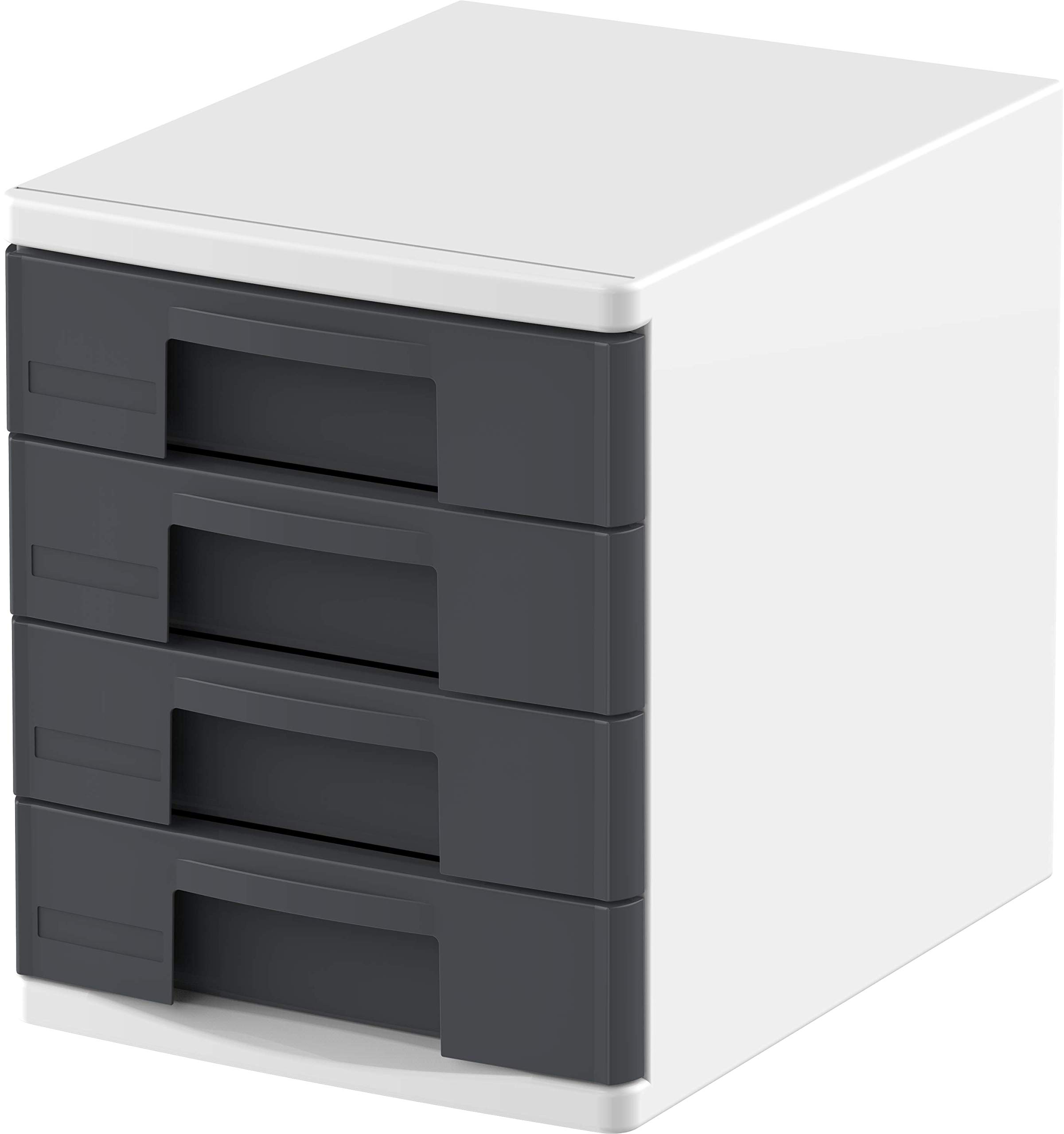 4 Tiers File Cabinet A4 Drawers, Dark Grey