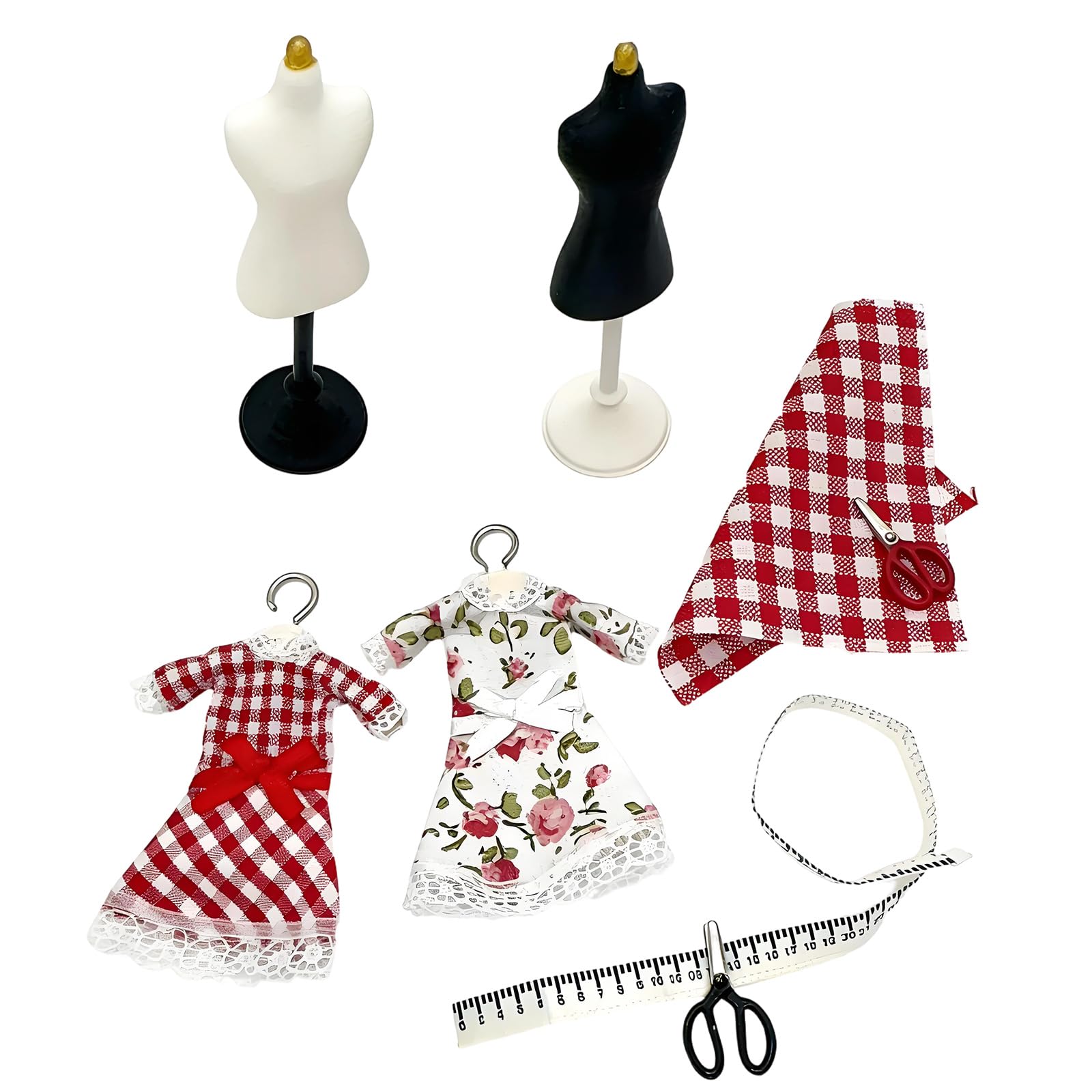 Wooden Miniature Mannequin Model Figure Set for Doll House Fashion Shows and Sewing Practice Scene Display Furniture Sewing Scene Accessories