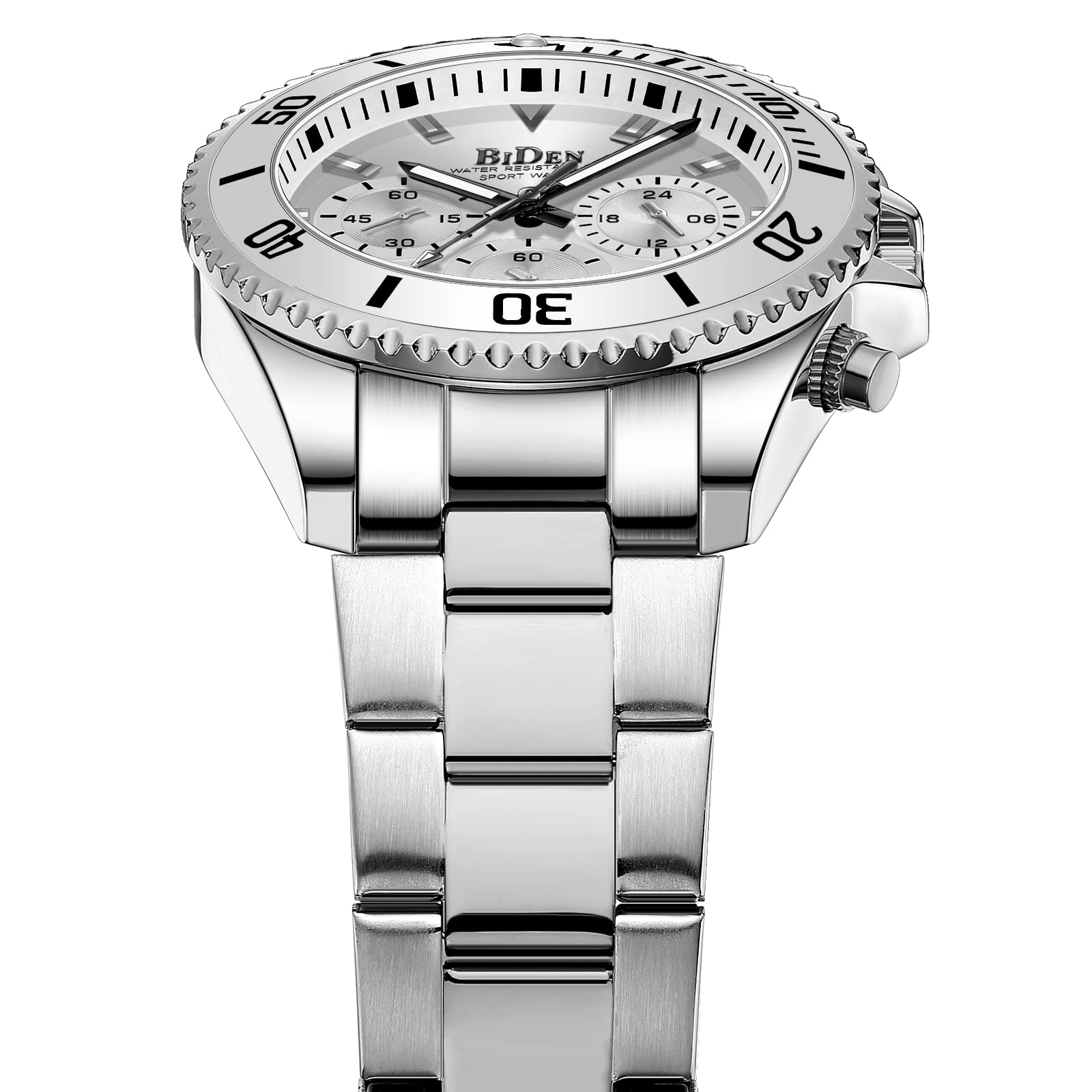 BIDEN Orologio Analogico al Quarzo Uomo con Cinturino in Acciaio Inossidabile BIDEN-0163