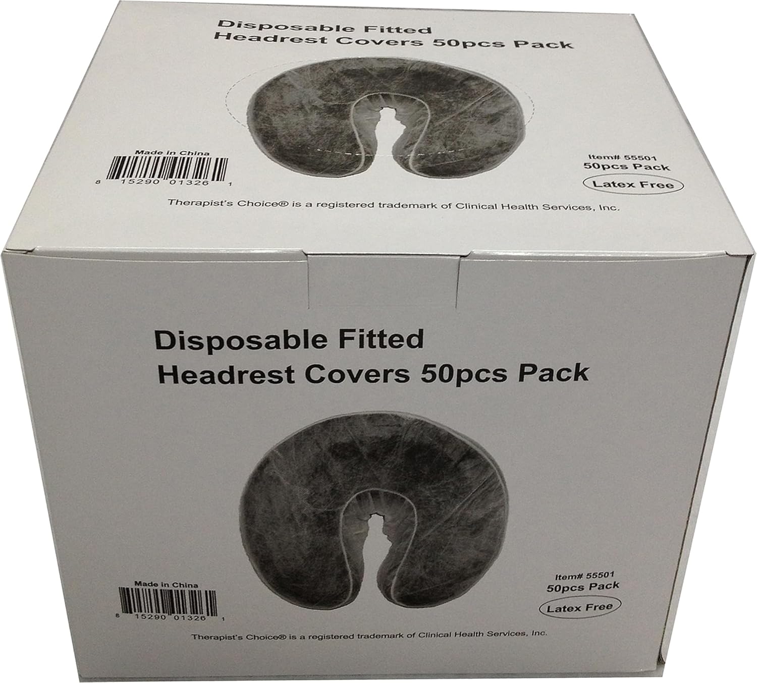 Therapist's Choice® Disposable Fitted Face Rest Covers, (50 pcs per box), Color: WHITE