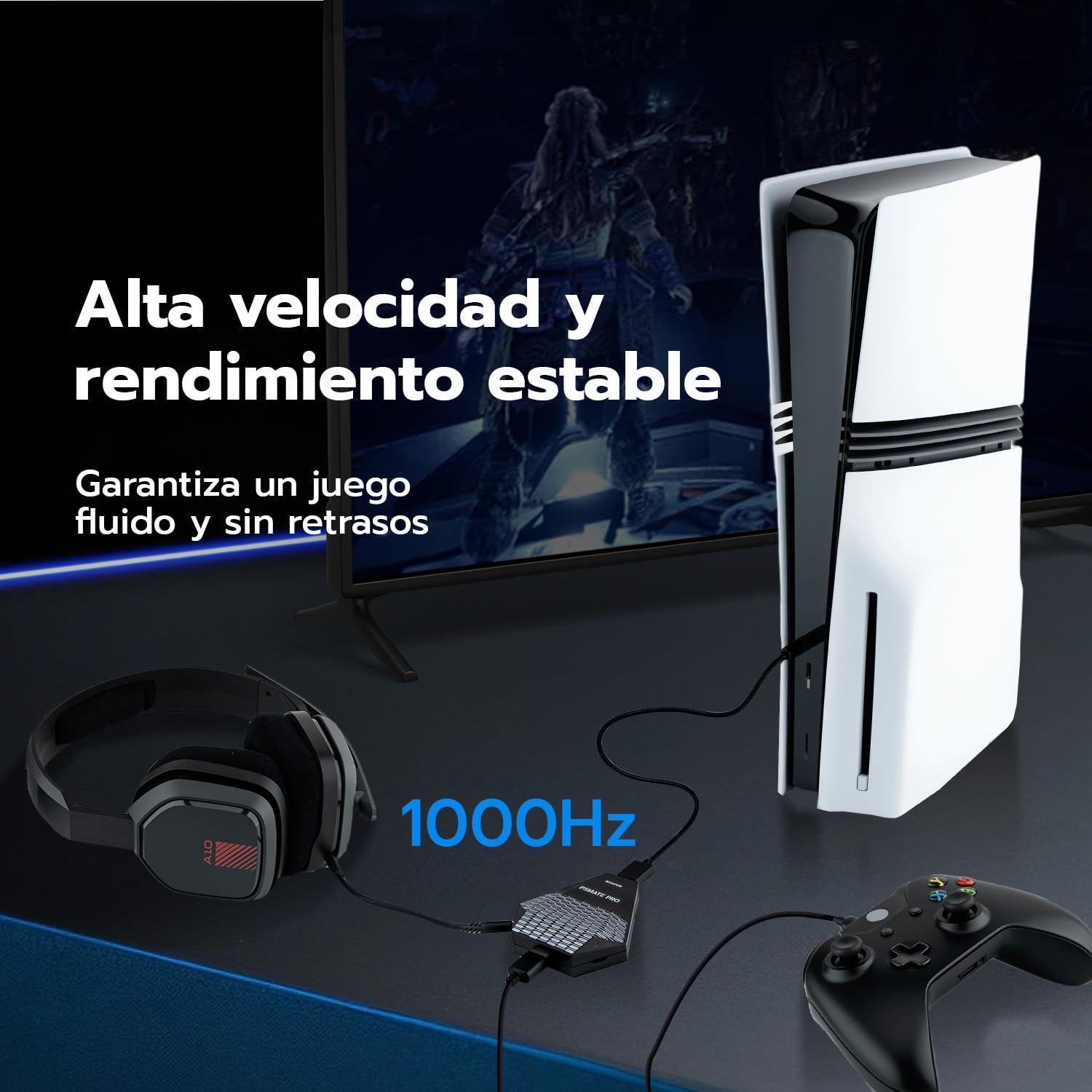 Mcbazel Besavior P5 Mate Pro - Adaptador USB para PS5 Todas Las Versiones, Convertidor de Juegos para PS5/PRO/SLIM, Accesorio Inalámbrico Compatible con Varios Periféricos de Juegos, Baja Latencia