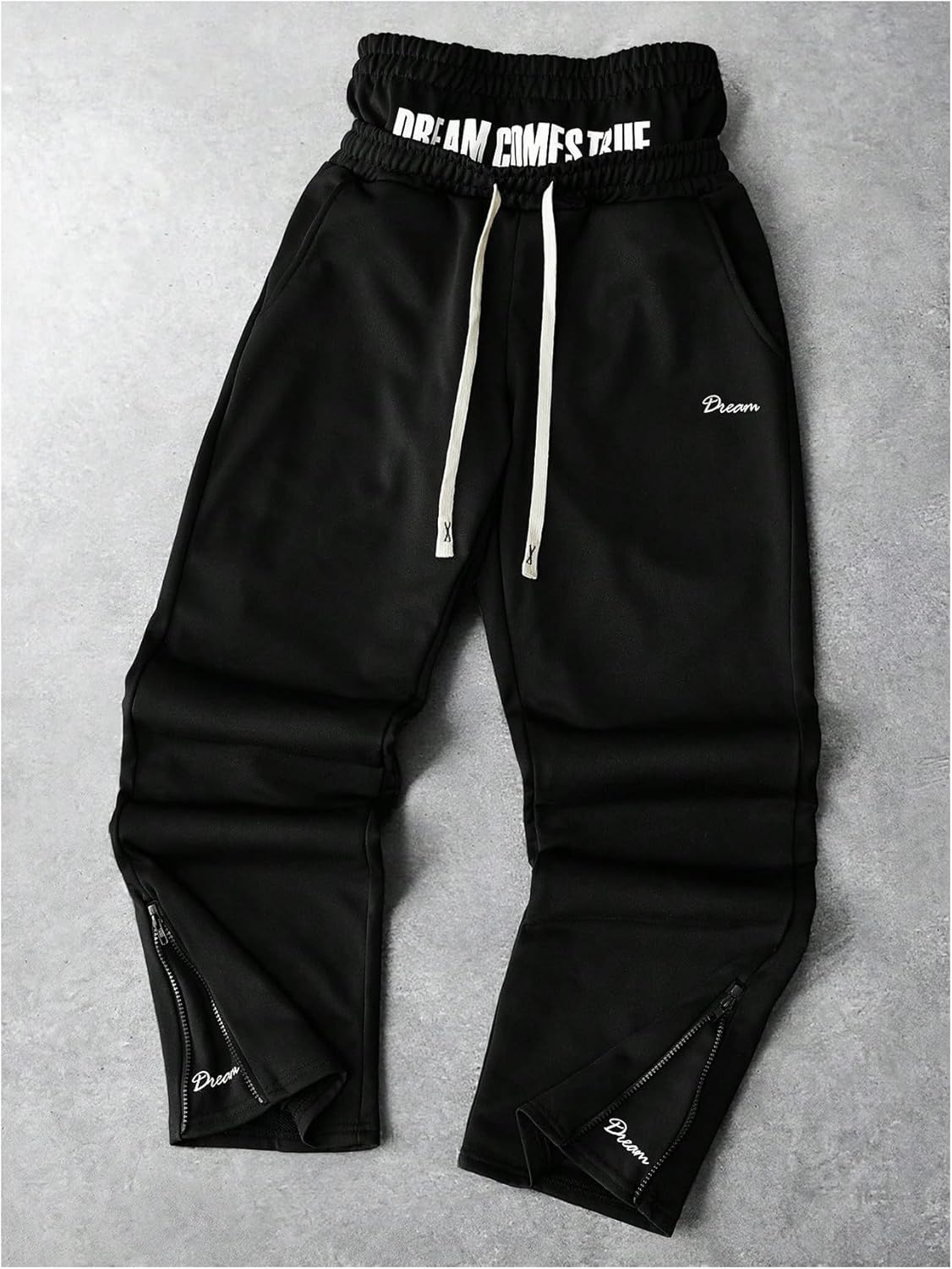 Men's Graphic Stacked Sweatpants Street Double Waisted Drawstring Sweat Pants - Image 2
