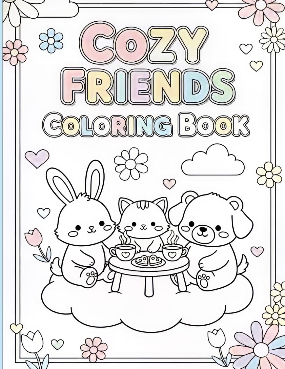 Cozy Animal Friends Coloring Book: Super Cute Animal Characters with Easy and Simple Designs for Relaxation – Fun and Cozy Coloring Pages for Adults, Teens, and Stress Relief