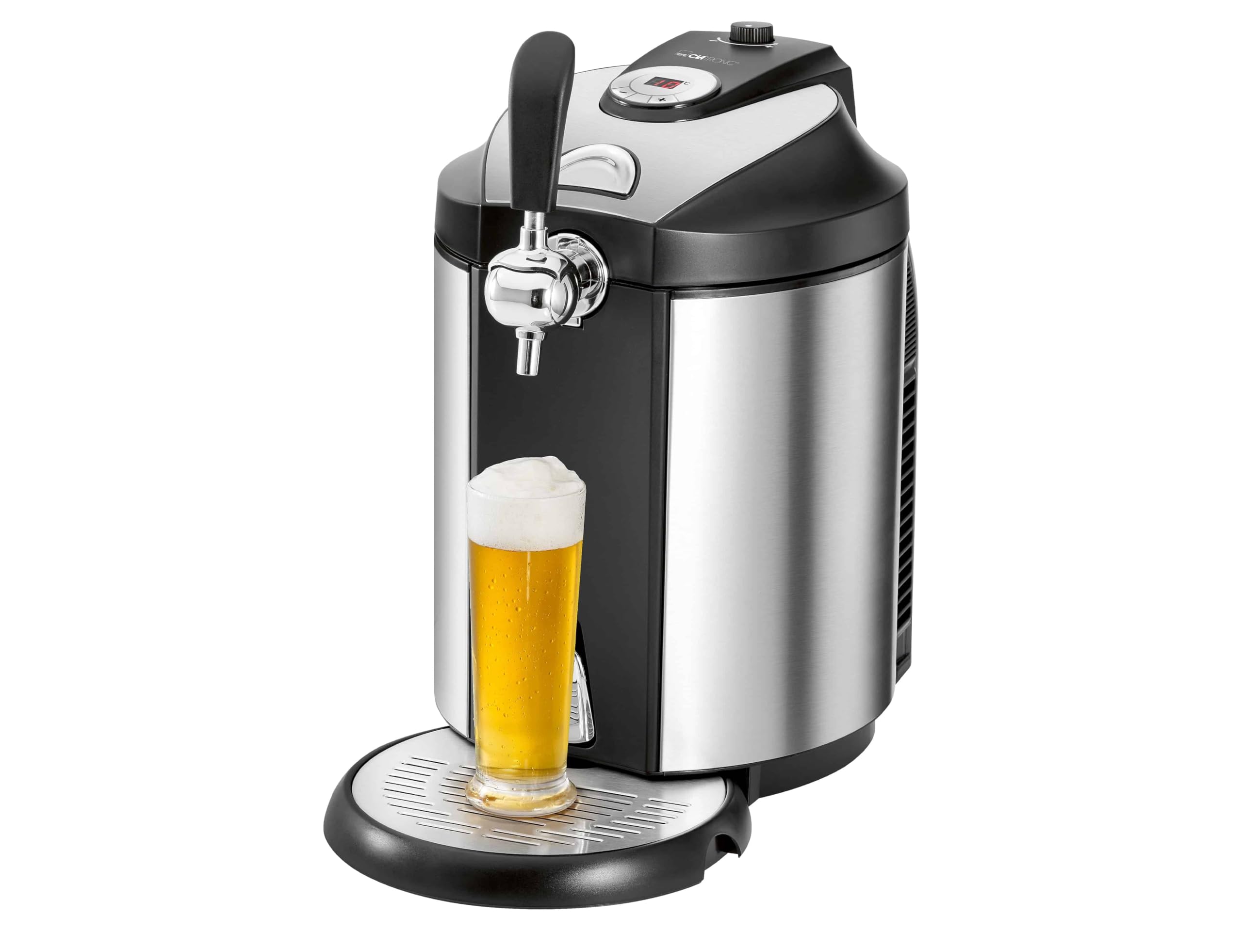 Erogatore di birra Clatronic | Fusti da litro | Raffreddamento da 2 °C a 12 °C | Erogatore | incl. 3 cartucce di CO2 | Regolazione della temperatura | BZ 3740