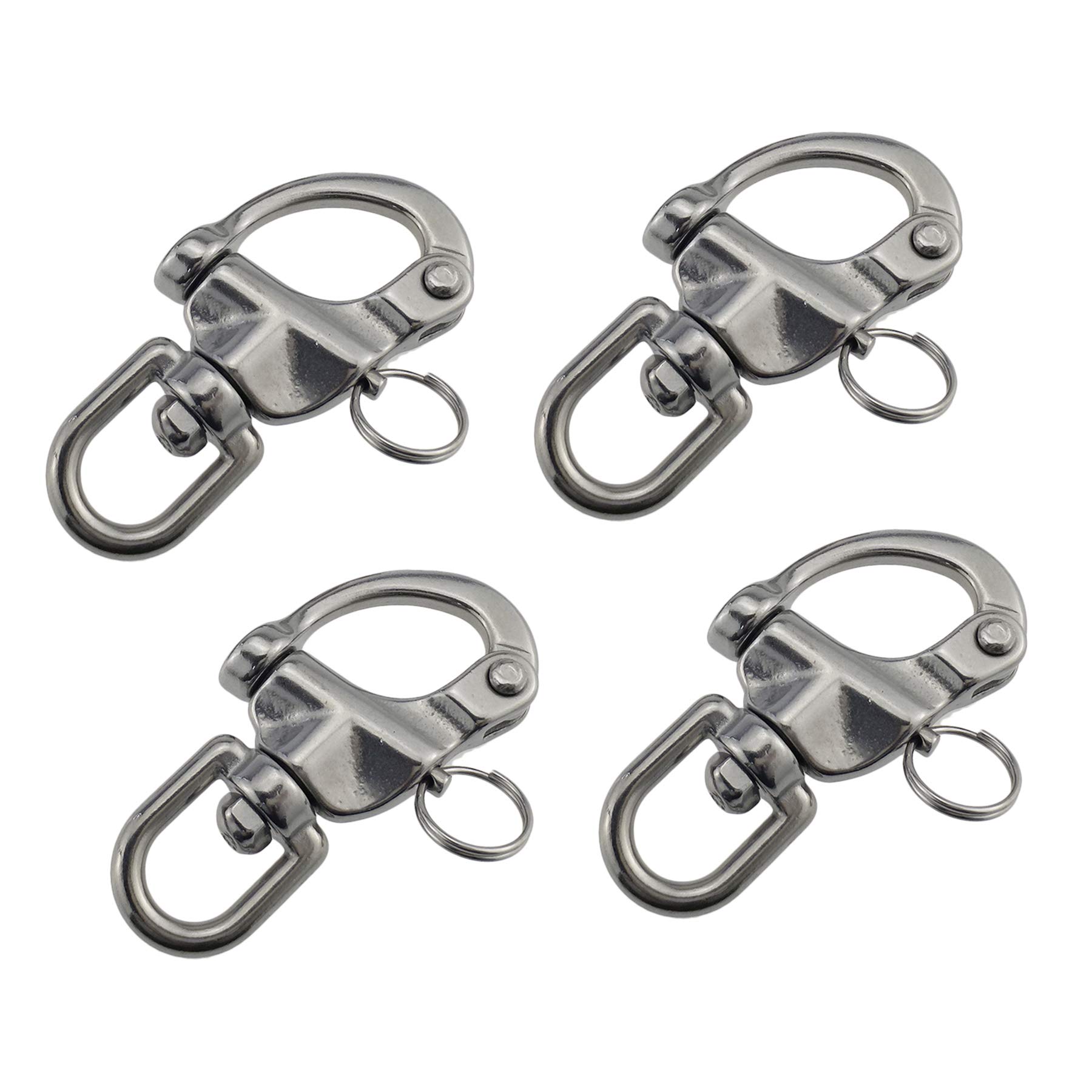 4 PACCHETTI 3-1/2 "Girevole occhio Snap Grillo Sgancio Rapido Cauzione Rigging Barca a Vela Marine 316 Acciaio Inox per Barca a Vela Spinnaker Drizza