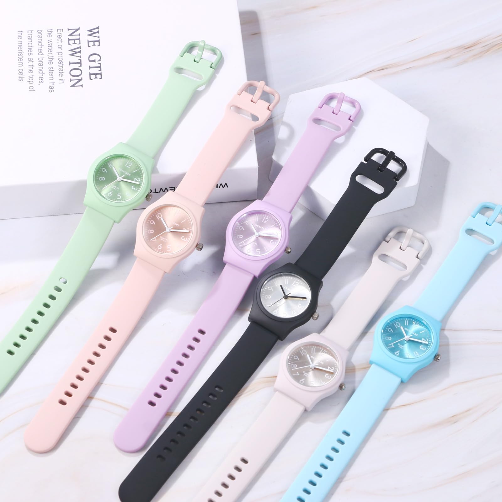 JewelryWe Kinderuhr Armbanduhr Junge Mädchen Mode Analog Quarz Uhr mit Weich Silikon Armband